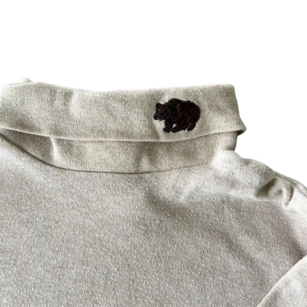 Kitestrings Turtleneck Sweater Toddler 3T Oatmeal Beige Vintage Bear K7320 USA - Picture 2 of 7